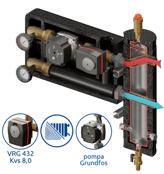 Zestaw mieszający Pluton PRO 480 DN25/25