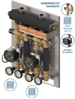Szwadron 2D+ 373 - SKE 2DC+ 35kW, 2 x zawór termostatyczny Kvs 1.8 20-45*C