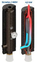 Dogrzewacz wody c.o. Strzelec 4,5kW/400V kod 214004