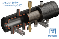 SKE 2D+ 80kW sprzęgło-kolektor DN32/32