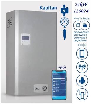 Kocioł Kapitan 24kW (24-12kW) kod 126024 - zaawansowana automatyka LCD